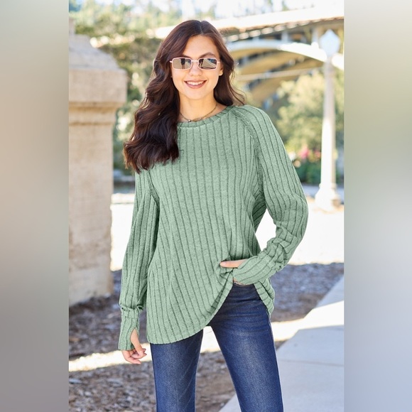 Textured Haven Casual Ribbed Sweater - Picture 1 of 4